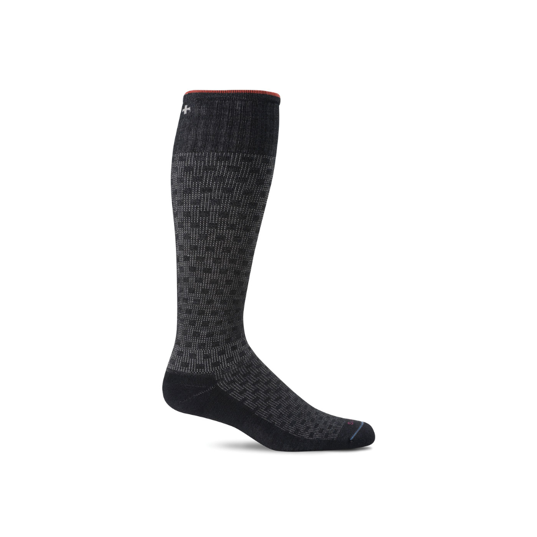 Men's Black Shadow Box Compression Socks