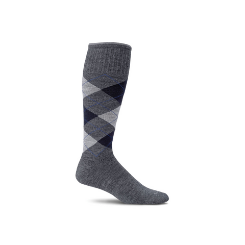 Men's Charcoal Argyle Compression Socks