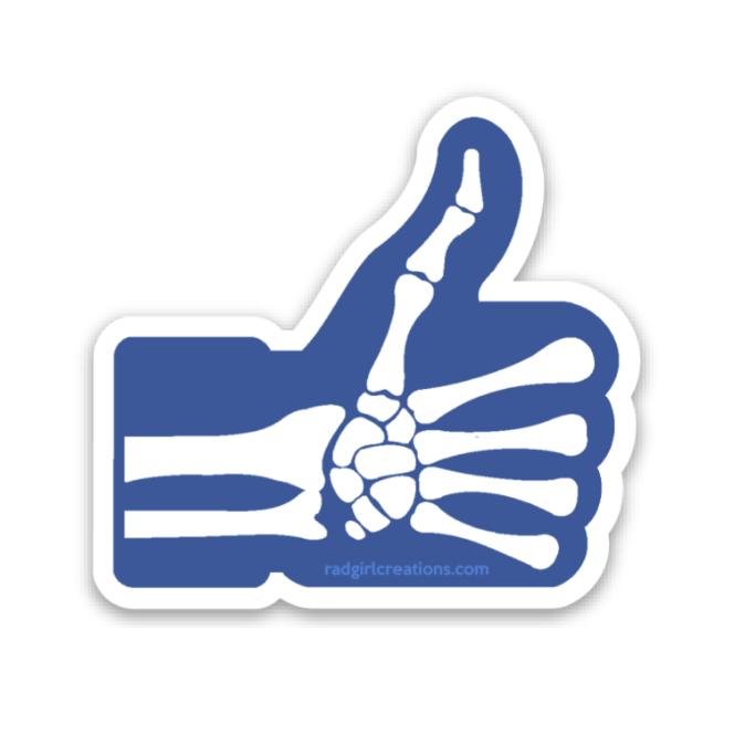 Skeleton Thumbs Up Decal